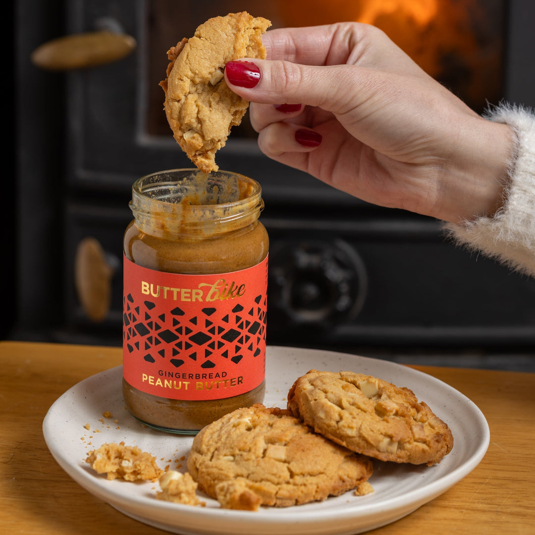 Gingerbread Peanut Butter & White Chocolate Cookies