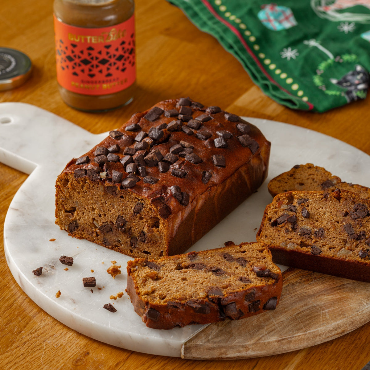 Gingerbread Peanut Butter Pumpkin Loaf