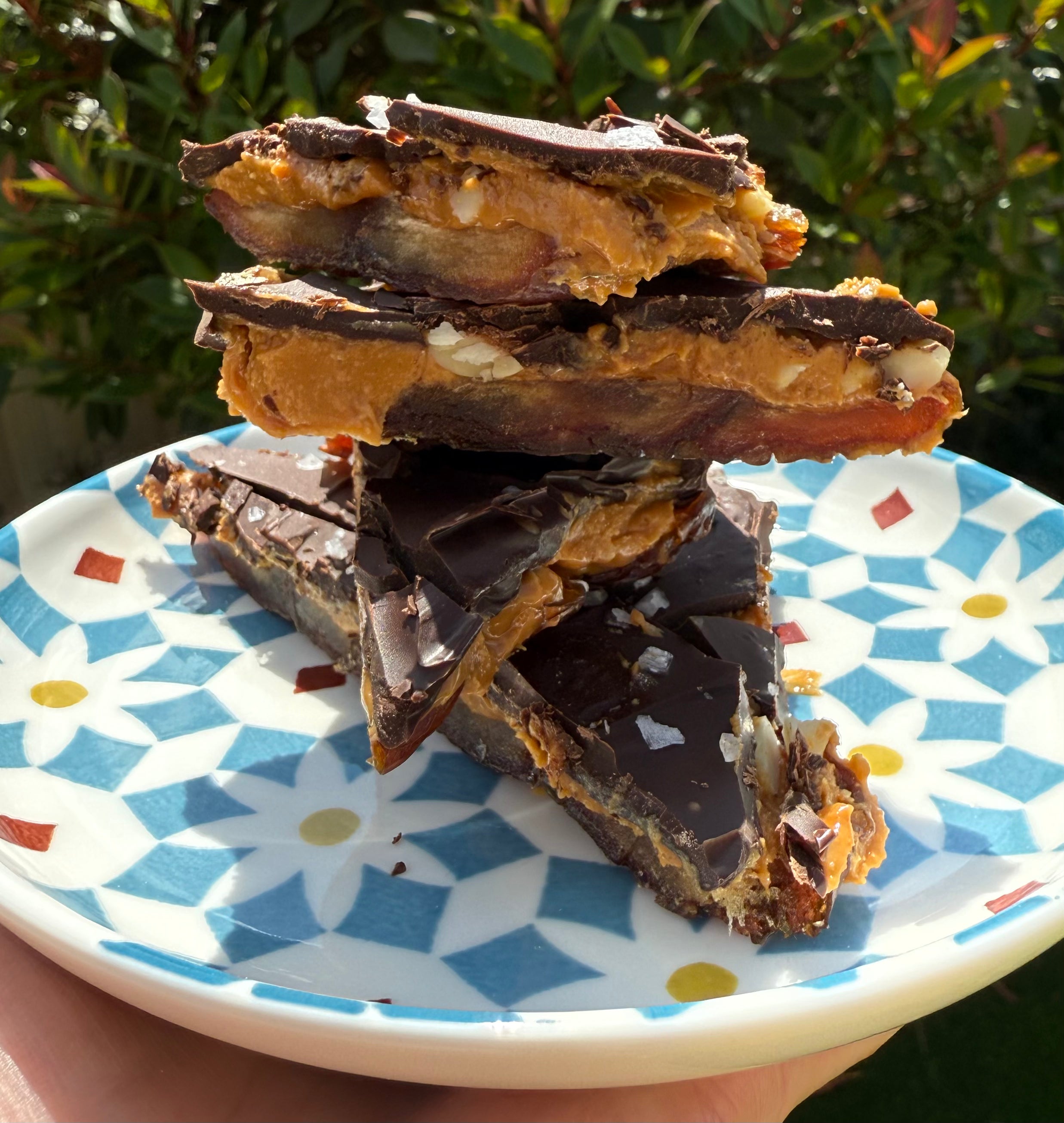 Three Ingredient Peanut Butter Date Bark