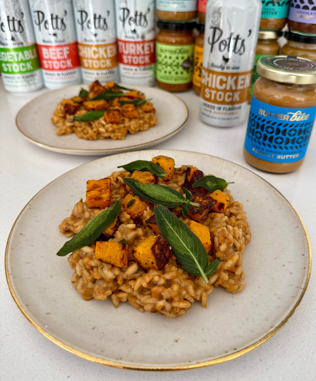 Butternut Squash Risotto with Sage & Onion Peanut Butter