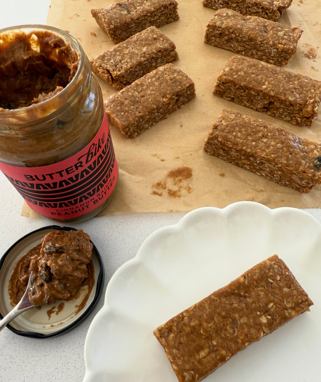 Cinnamon Raisin Peanut Butter Granola Bars