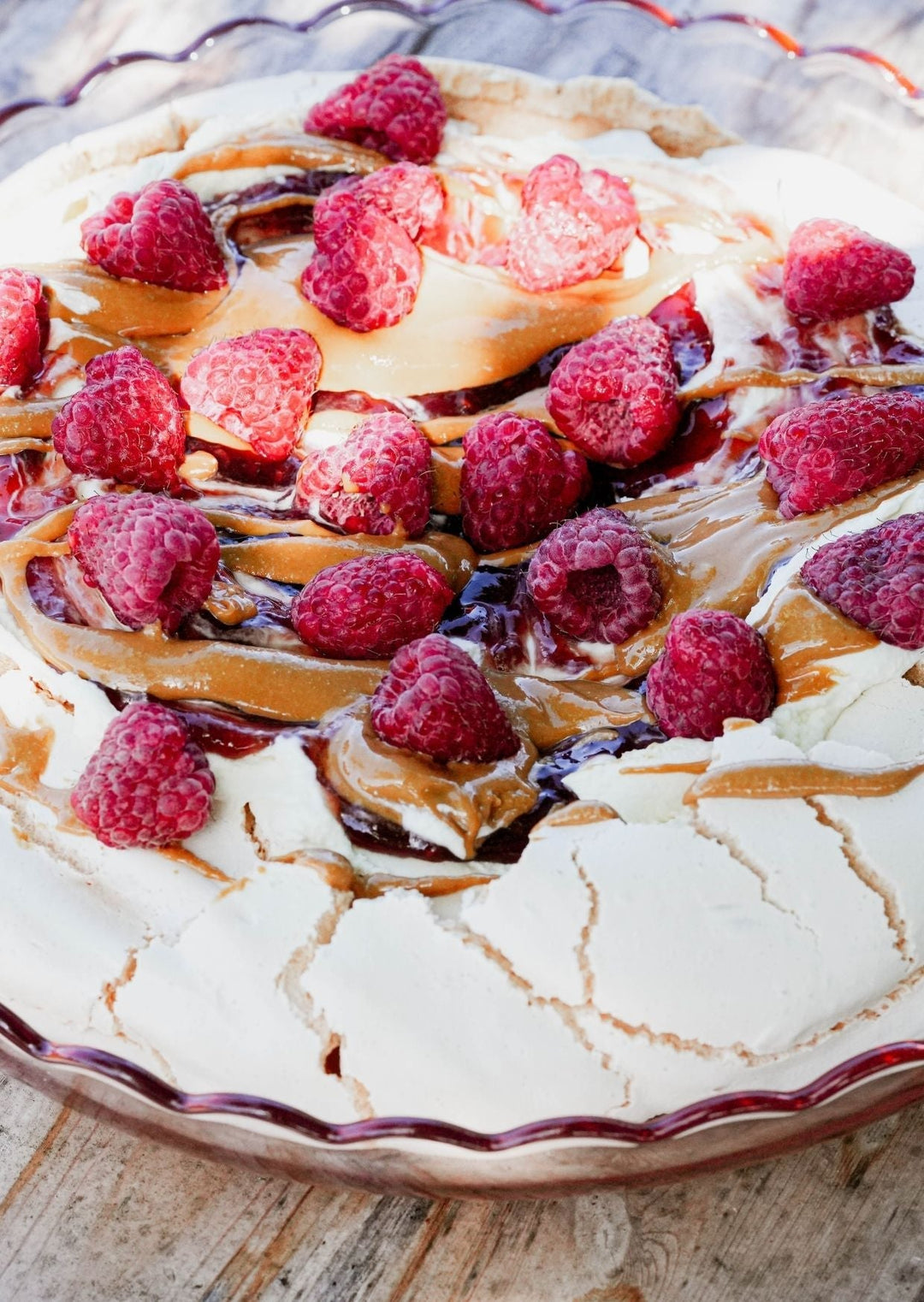 Raspberry PBJ Pavlova