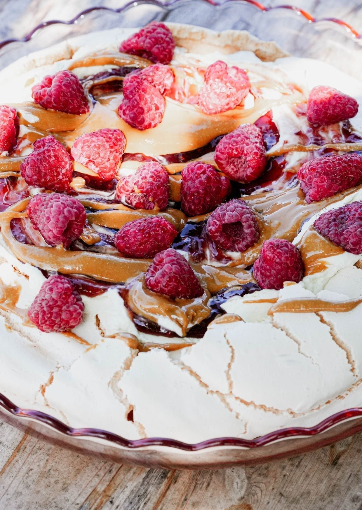 Raspberry PBJ Pavlova